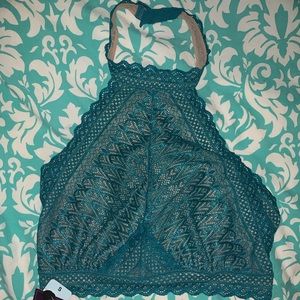 SAKI SILVER turquoise lace bralette